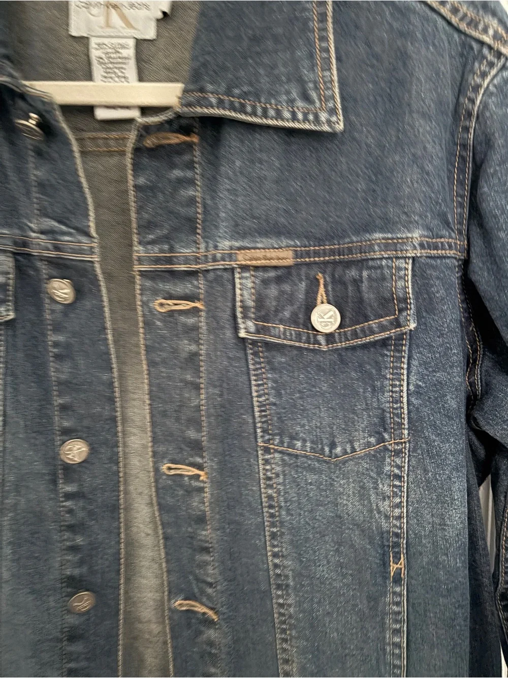 Calvin Klein Jeans Dark Indigo Denim Trucker Jacket - Women's #0349
